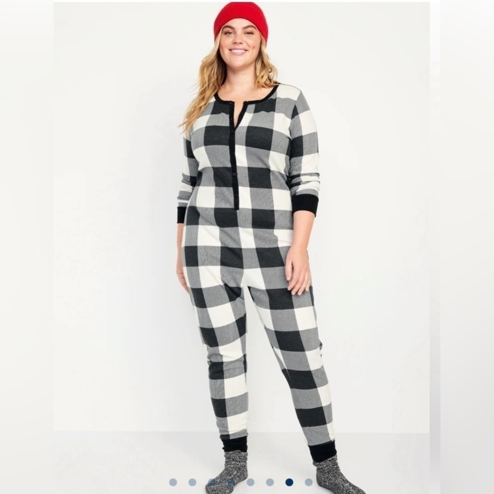 Old Navy Buffalo Plaid Match The Fam Onesie Holiday One Piece Pajamas XXL